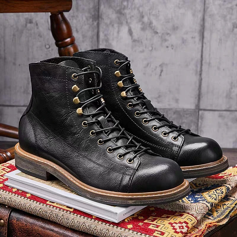 Leather Work Dress - Handgemachte britische große Größe Männer Stiefel
