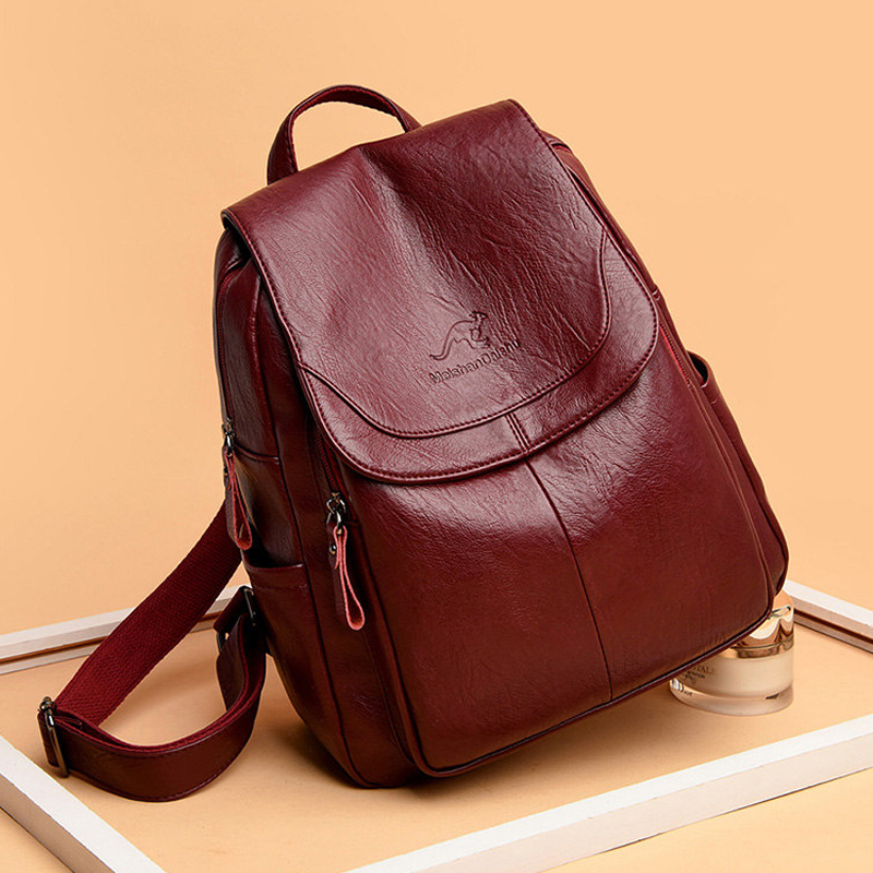 Leather Work Backpack - 9-farbige Damen-Rucksäcke aus weichem Leder, Vintage-Stil,