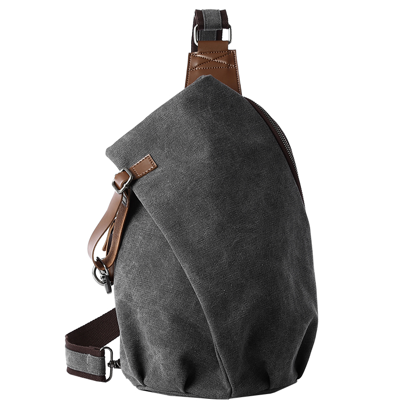 Leather Work Backpack - MTE ELAN Große Retro Canvas Umhängetasche