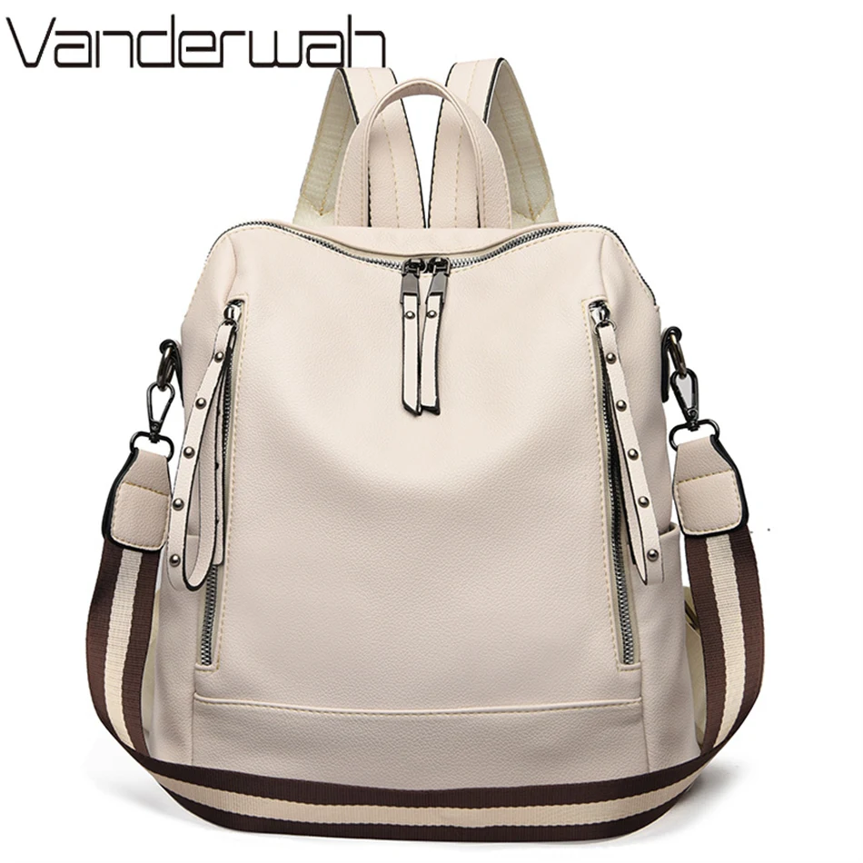 Leather Work Backpack - Marke Luxus Rucksäcke Weichem Leder Wasserdichte