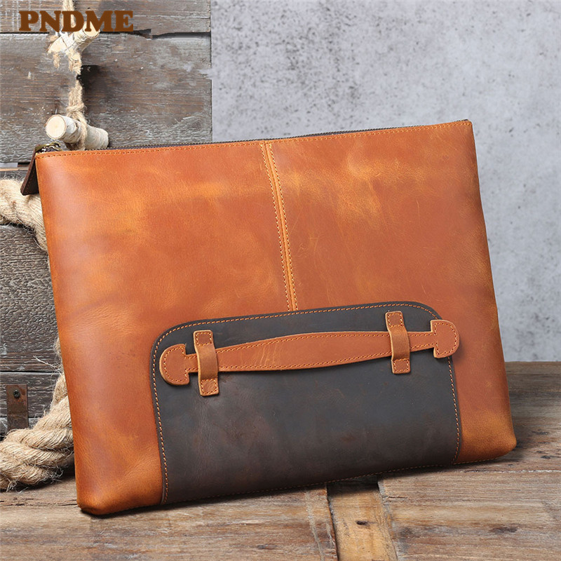 Leatherwork Designs - Vintage handgefertigte Herren-Clutch aus echtem Leder