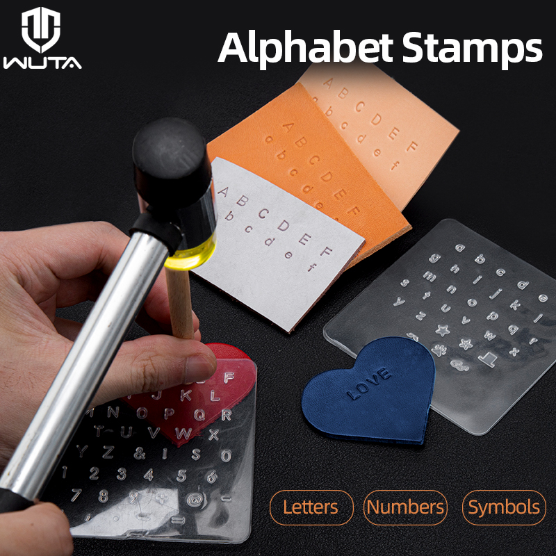 Leather Stamp Set - WUTA 3-teiliges Leder-Stempelset für Hauptstadt, Kleinbuchstaben,