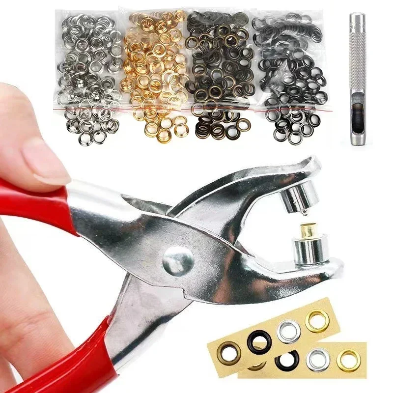 Leatherwork Eyelets - 100sets 4mm Metall Öse und Öse