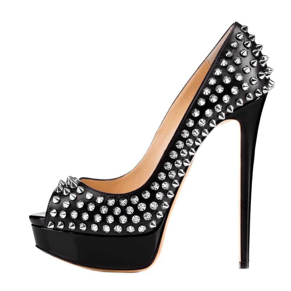 Leatherwork Rivets - 14 cm sexy High Heels mit