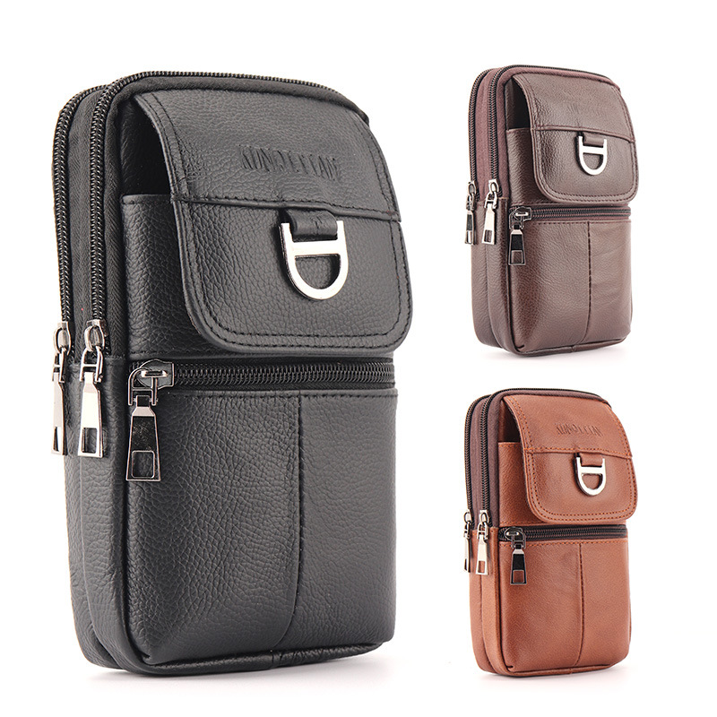Leather Work Backpack - Herren-Leder-Gürteltasche - Große Kapazität Handy-Gürteltasche -