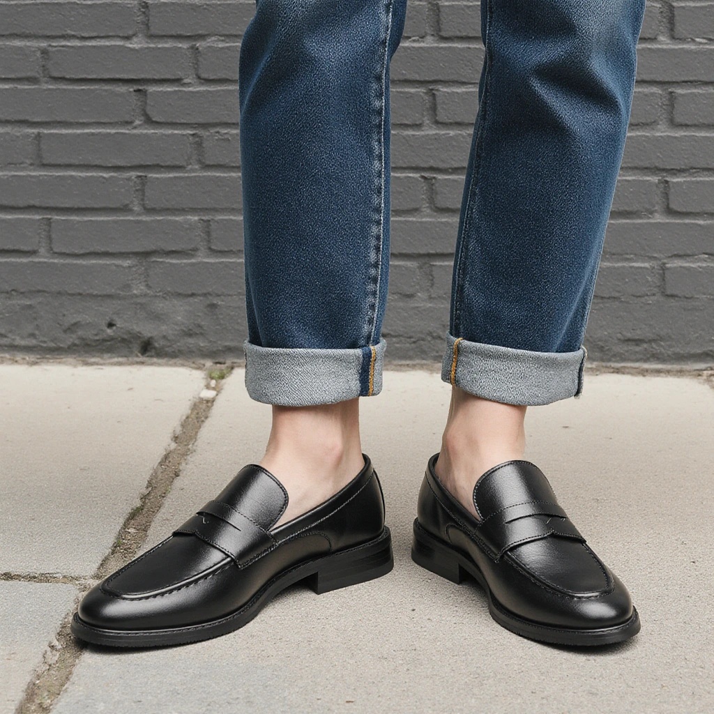 Herren Schwarze Penny Loafer K – Leather Work Dress Bewertung und Preis