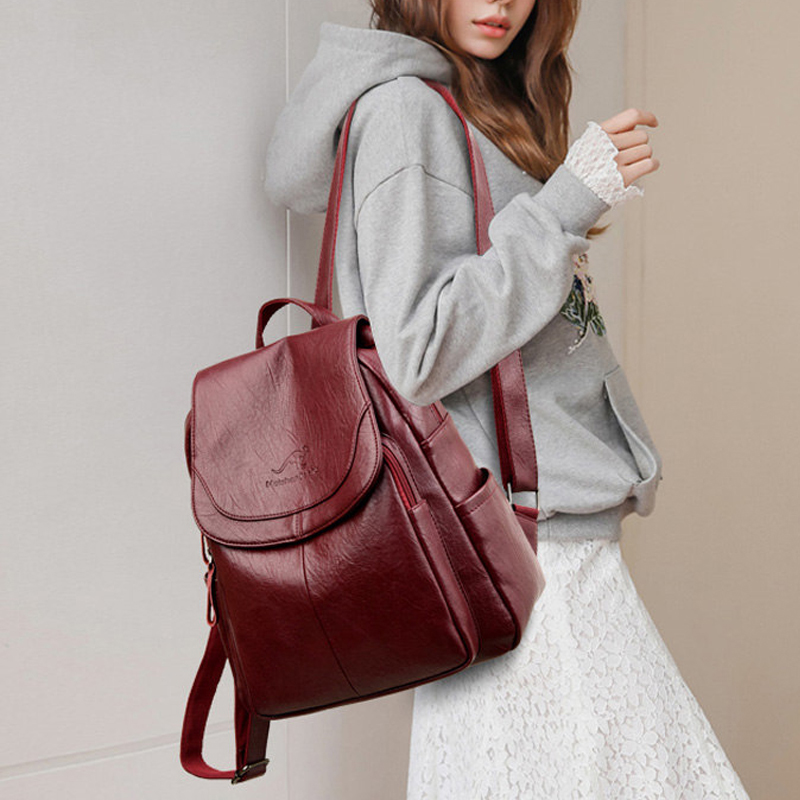 9-farbige Damen-Rucksäcke aus  – Leather Work Backpack Bewertung und Preis