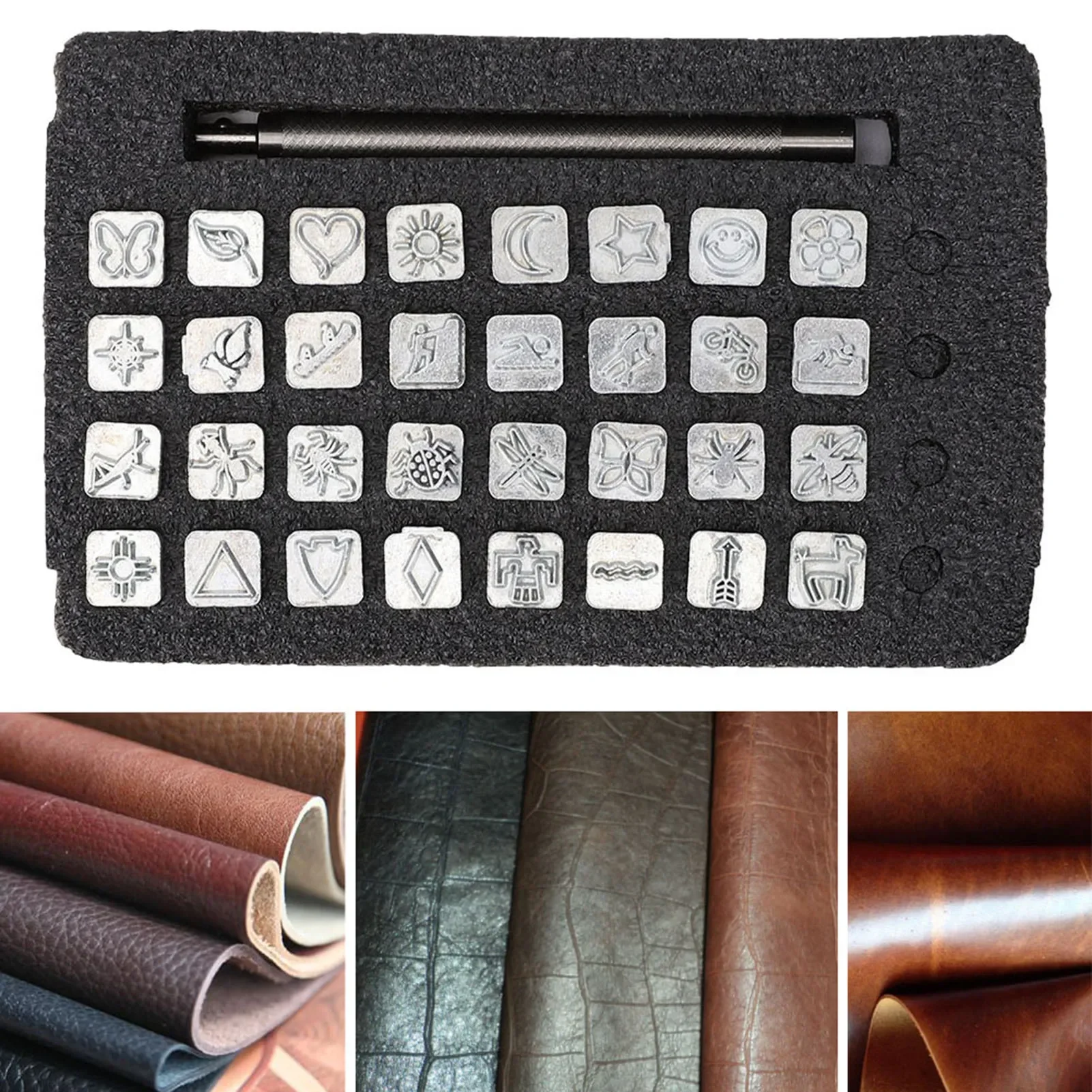 32 Stück Cartoon Tier Pflanze  – Leather Stamp Set Bewertung und Preis