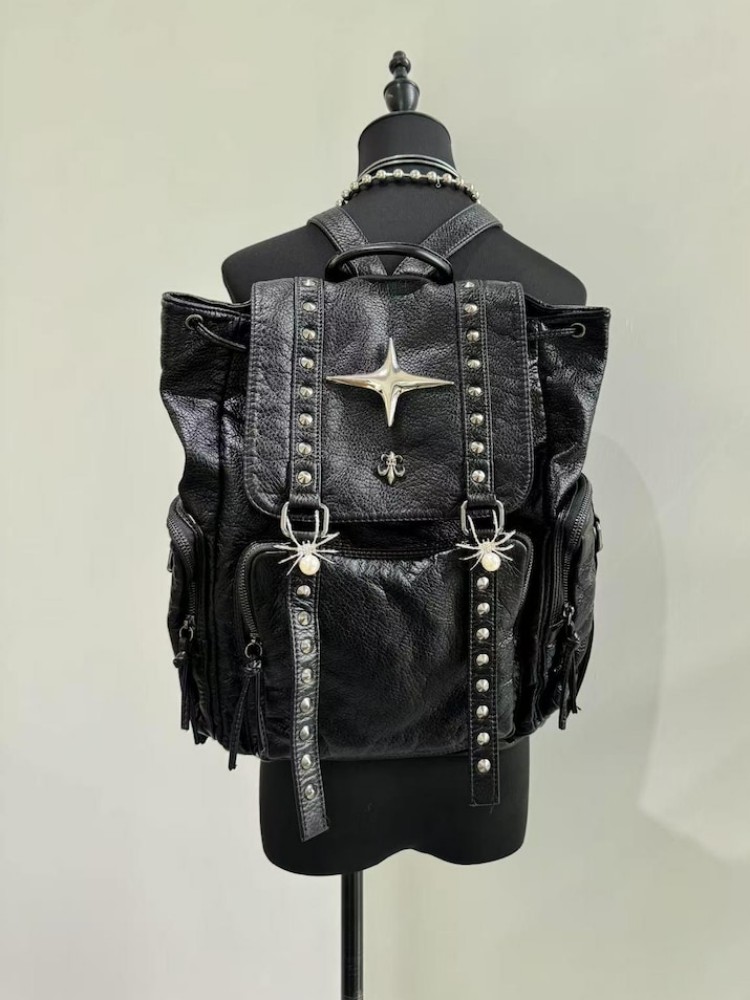 Gothic Punk PU Leder Umhängeta – Leather Work Backpack Bewertung und Preis