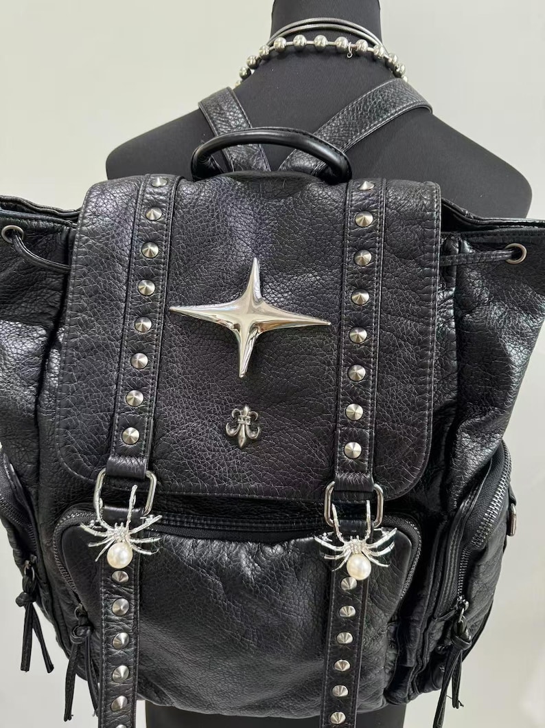 Gothic Punk PU Leder Umhängeta – Leather Work Backpack Bewertung und Preis