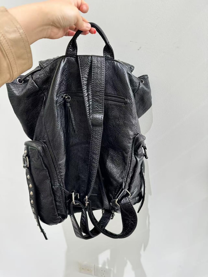 Gothic Punk PU Leder Umhängeta – Leather Work Backpack Bewertung und Preis